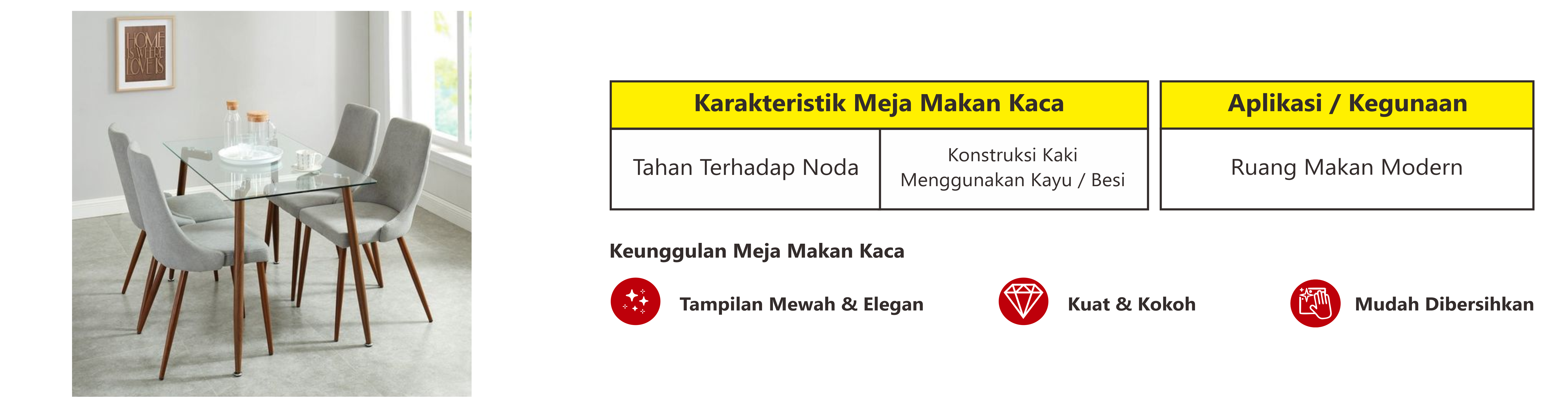 Meja Makan Kaca